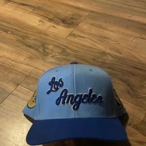 Baby blue Lakers hat with custom LA patch